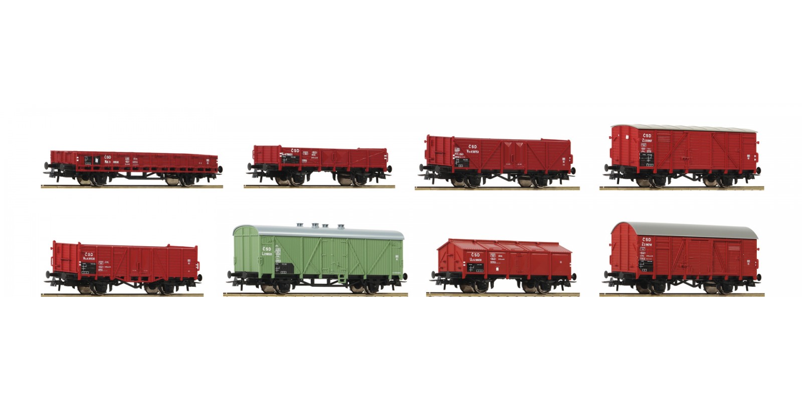 RO44001 - 8-piece set freight wagons, CSD